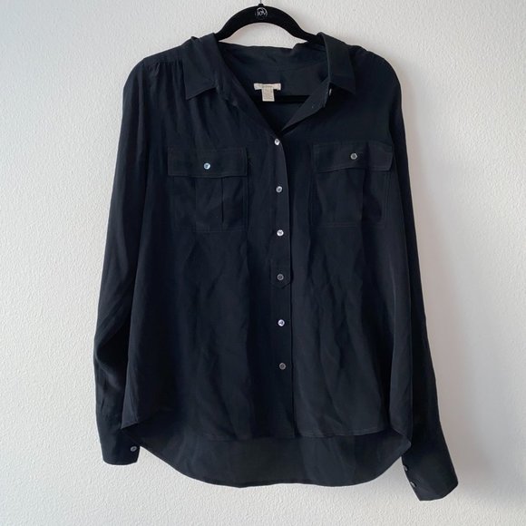 ❤️SOLD❤️J. Crew Blythe 100% Silk Blouse Button Dow - Picture 2 of 8